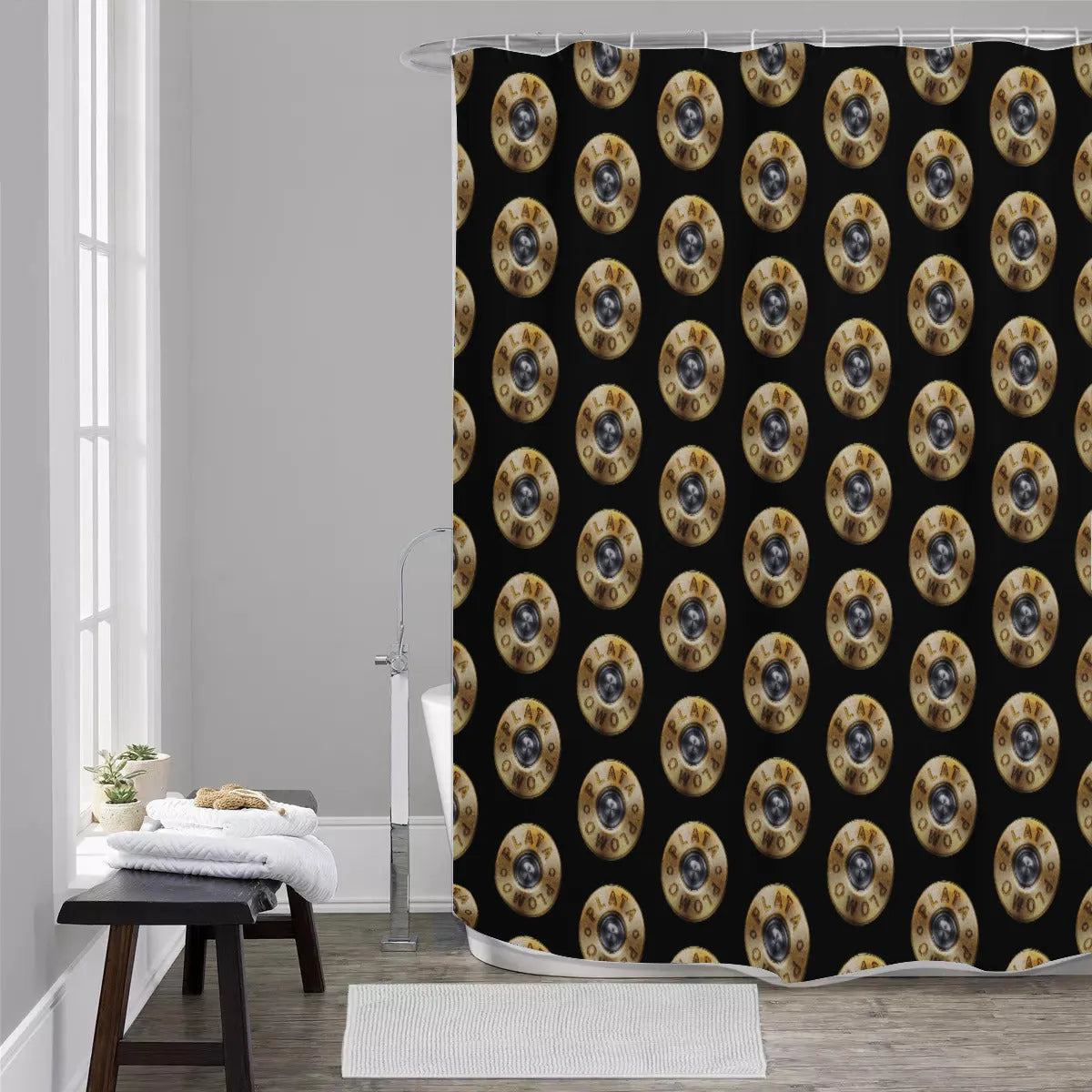 El Jefe Pablo Plata o Plomo Colombian Boss Shower Curtains