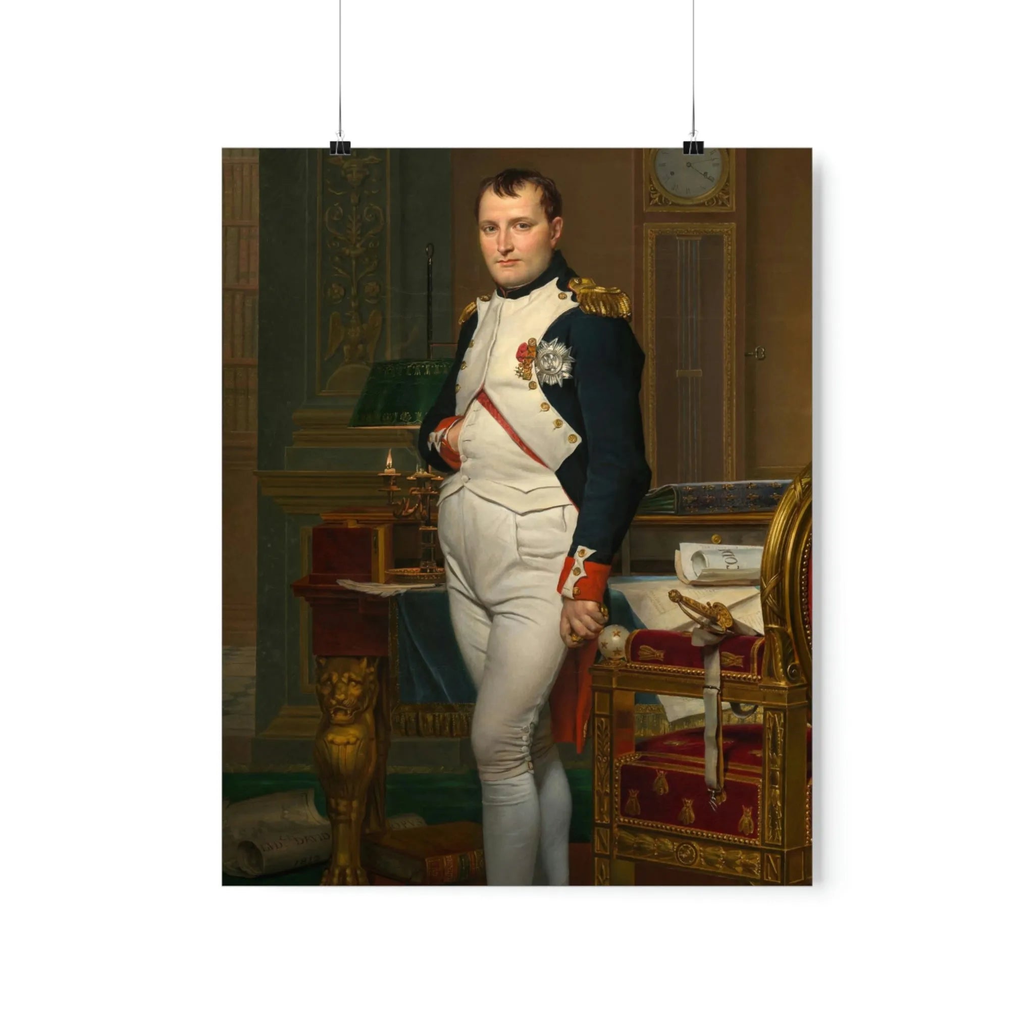 Emperor Napoleon in His Study at the Tuileries Premium Posters