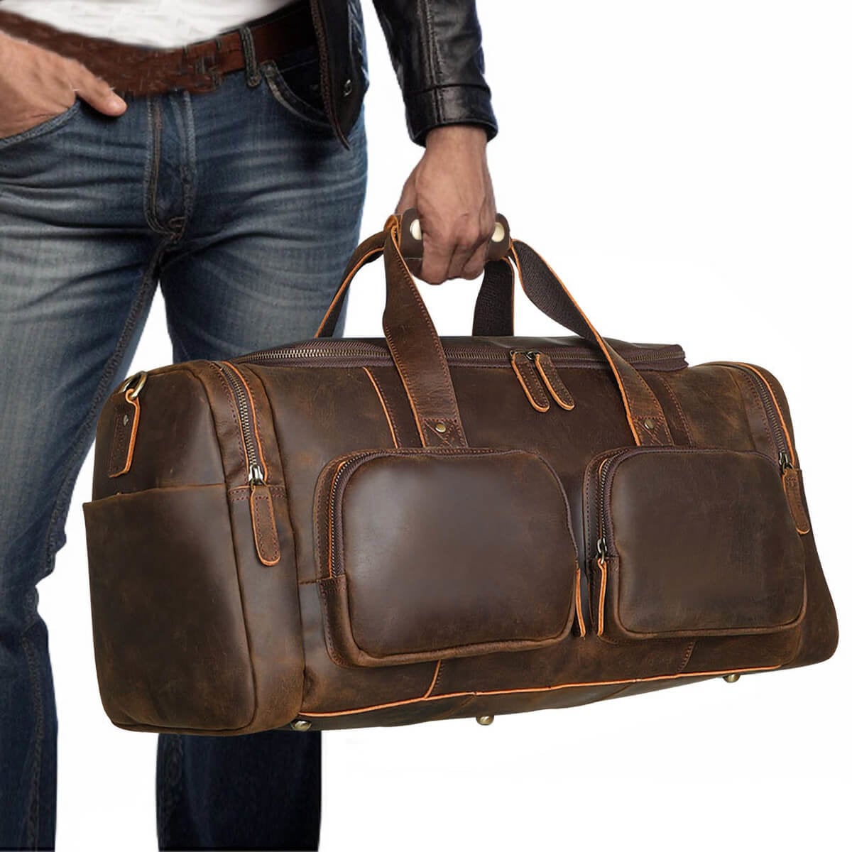 Luxury Luggage Genuine Leather Travel Bag
