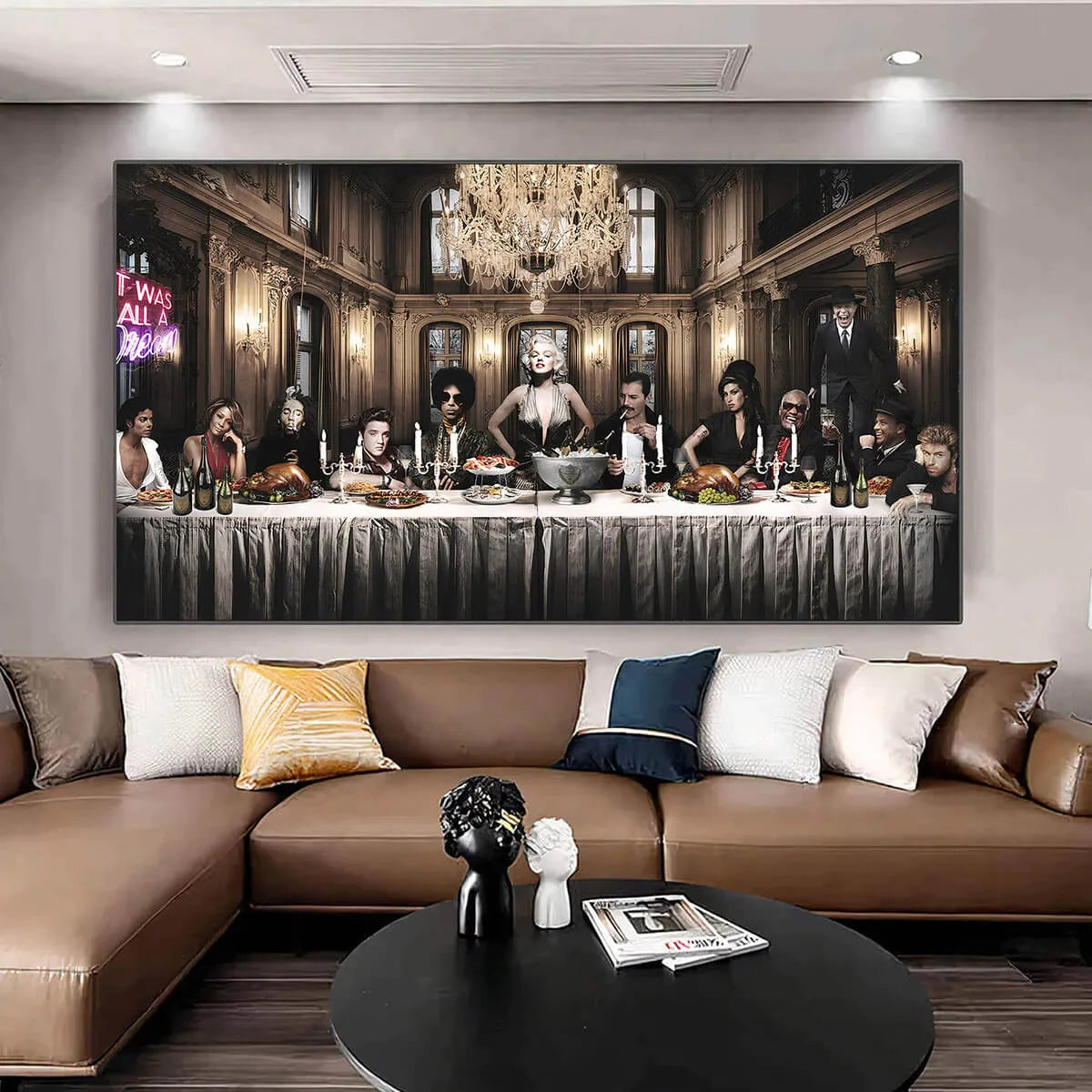 Famous Celebrities The Last Supper Canvas Print Wall Art