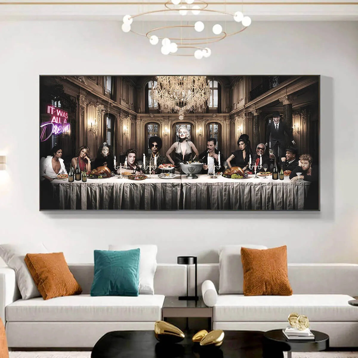 Famous Celebrities The Last Supper Canvas Print Wall Art