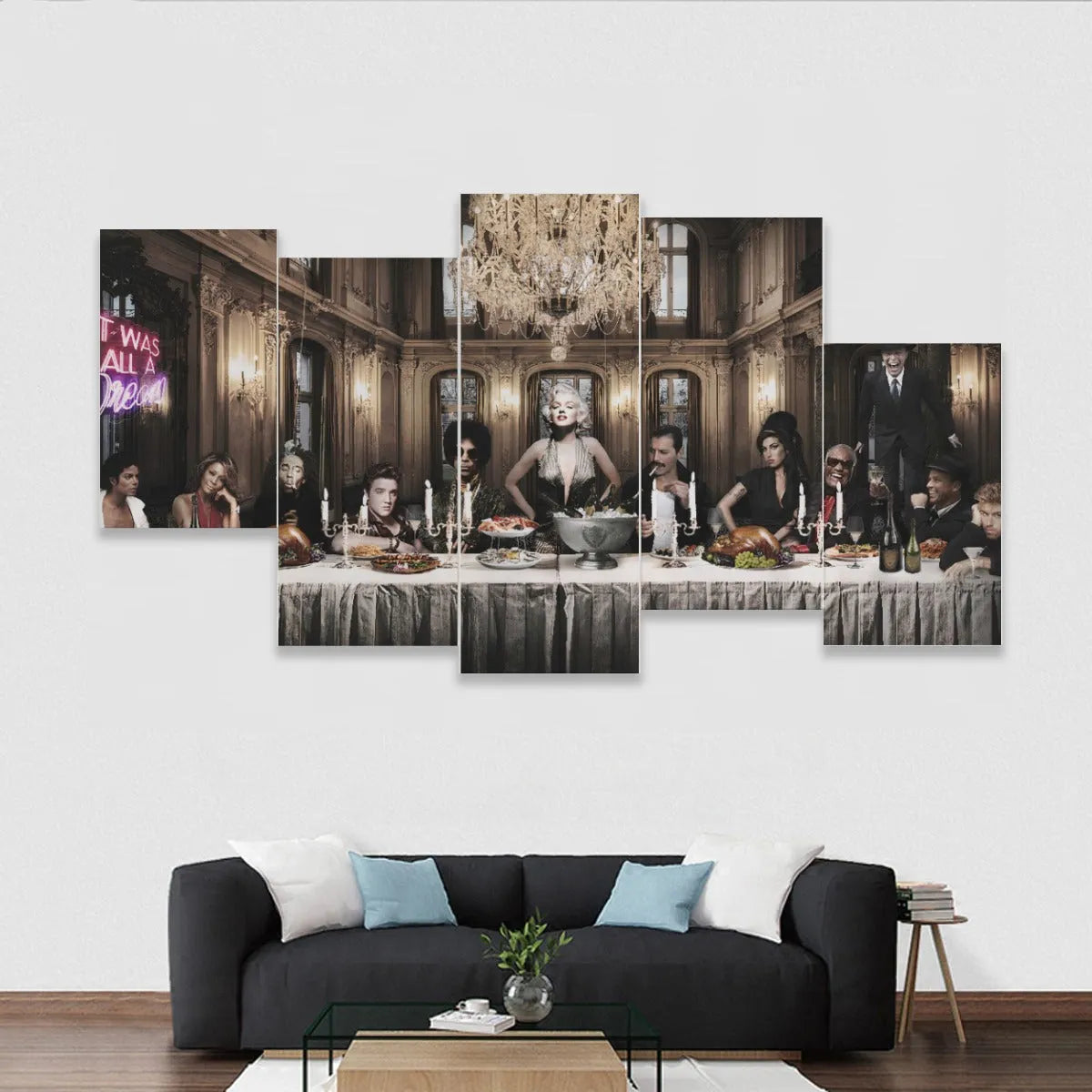 Famous Celebrities The Last Supper Framed Murals