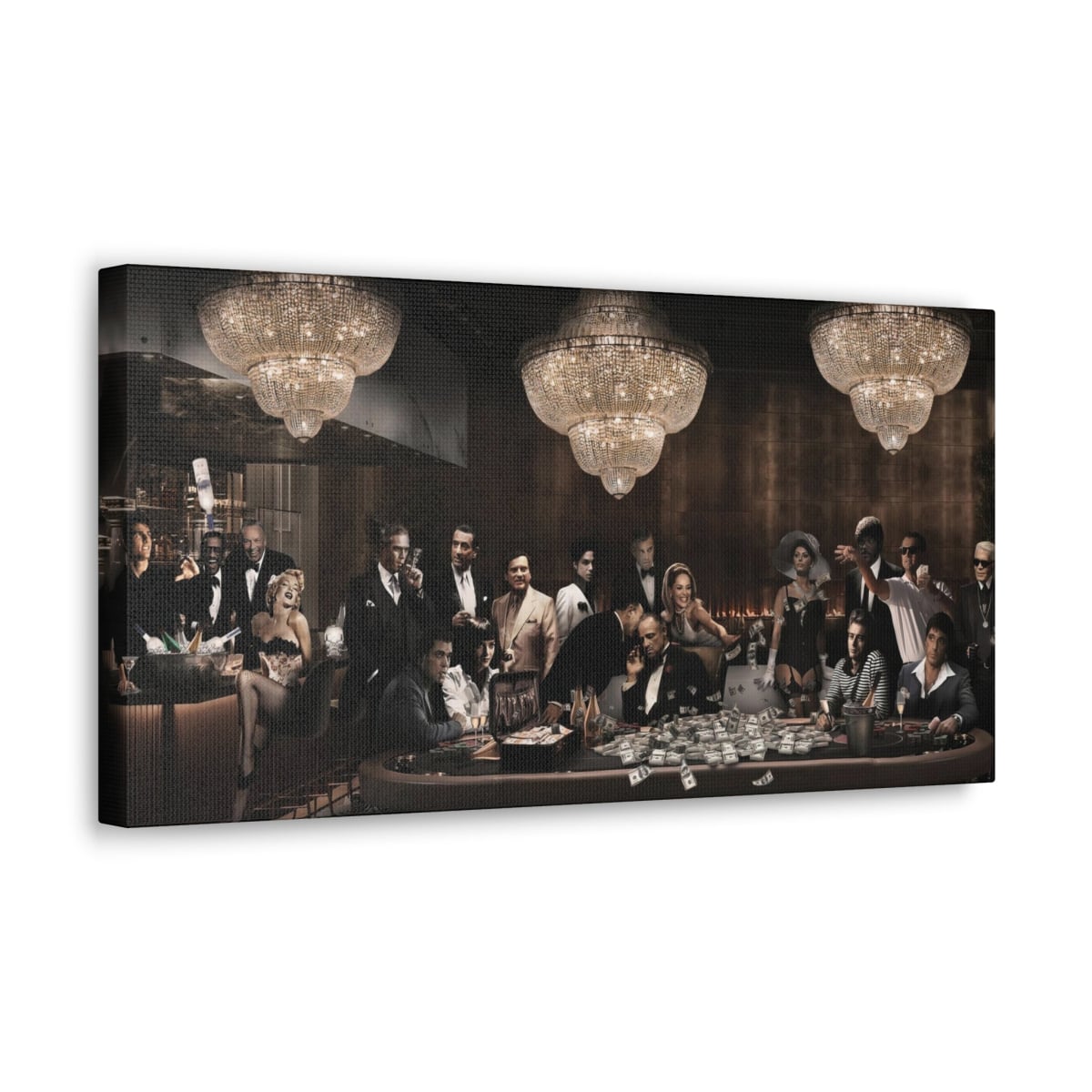 Famous Movie Characters Party Canvas Wrap