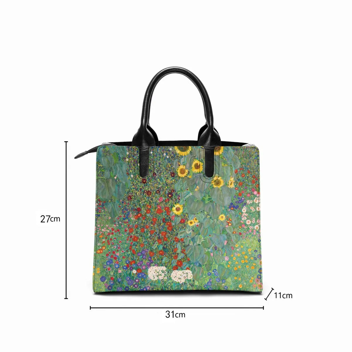 Farm Garden with Sunflowers Gustav Klimt Art Handbag