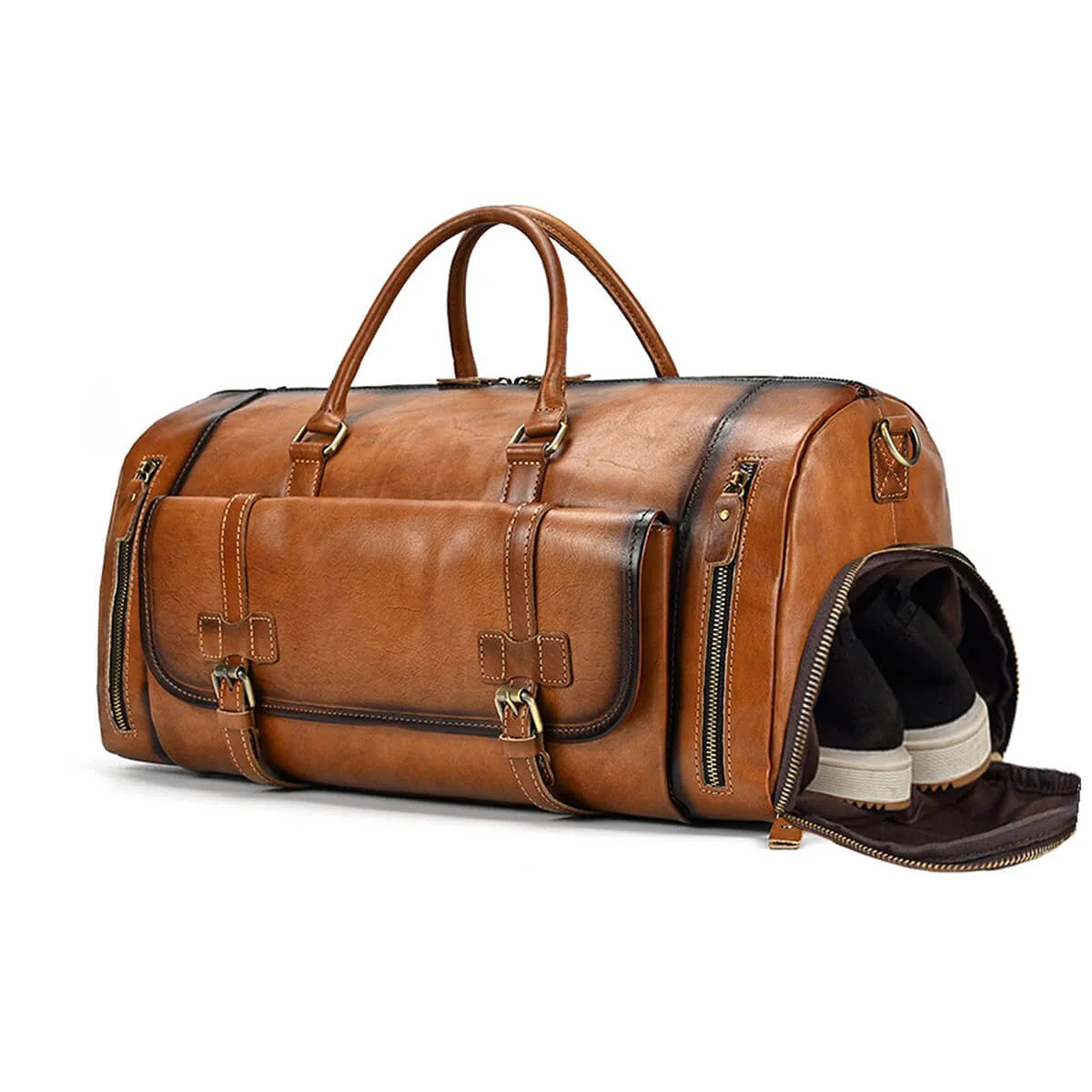 Fashion Retro Cowhide Luggage Travel Bag