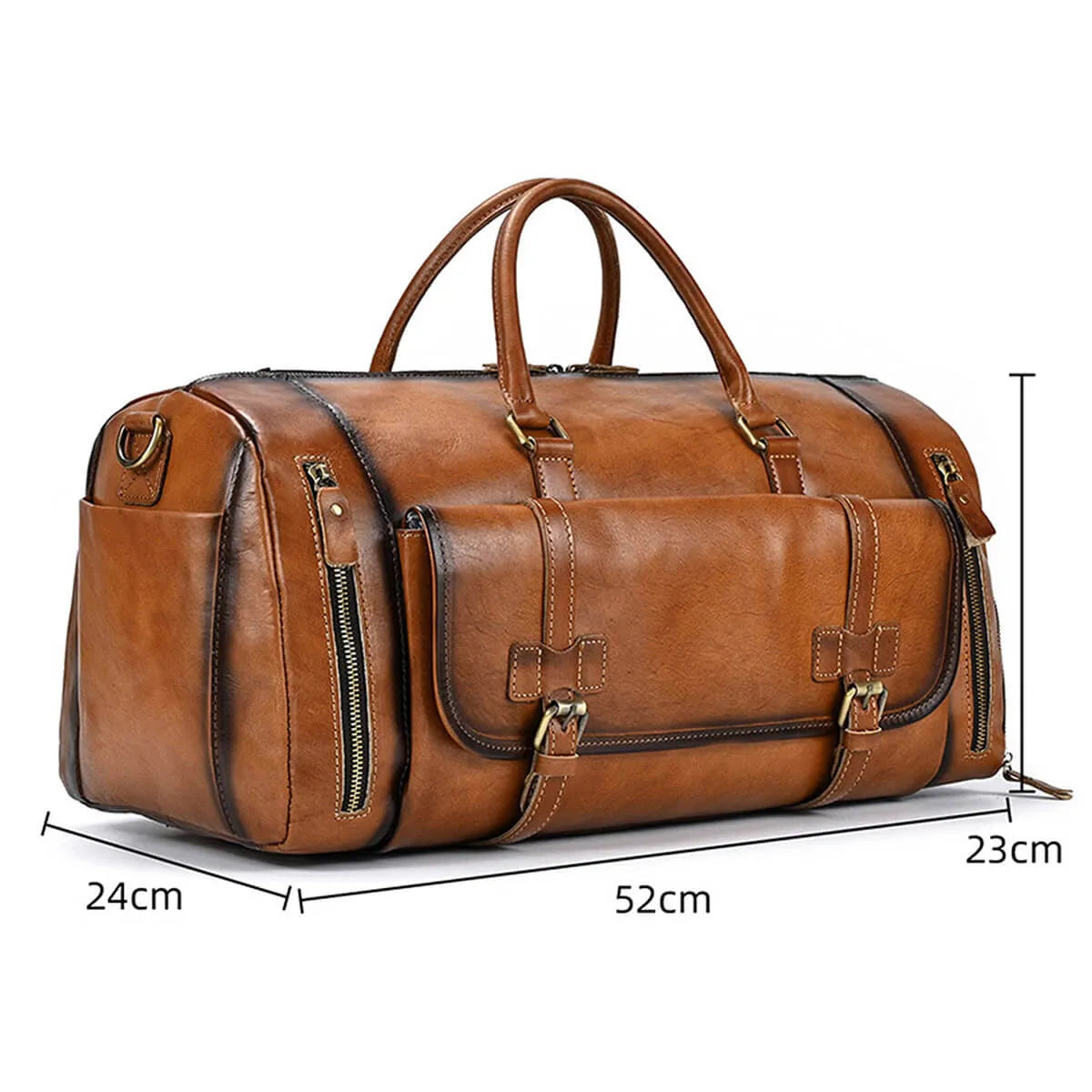 Fashion Retro Cowhide Luggage Travel Bag