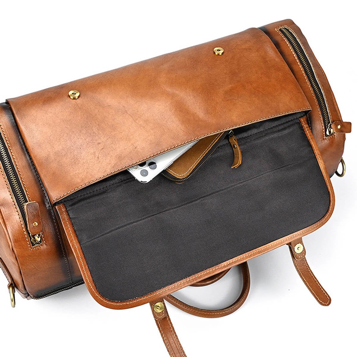 Fashion Retro Cowhide Luggage Travel Bag