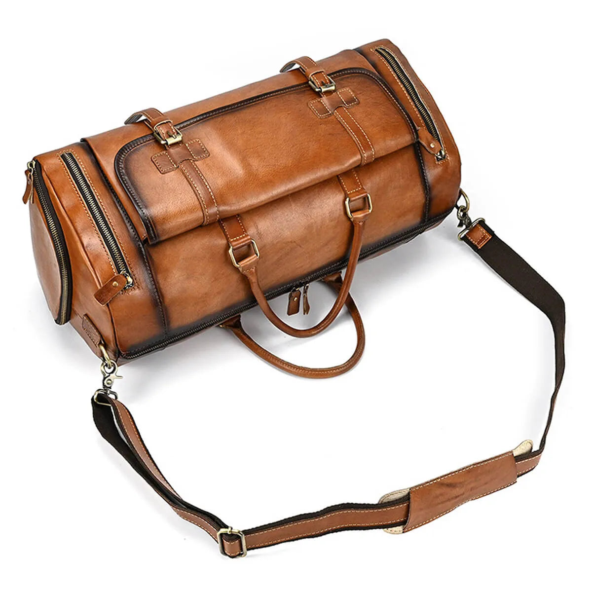 Fashion Retro Cowhide Luggage Travel Bag