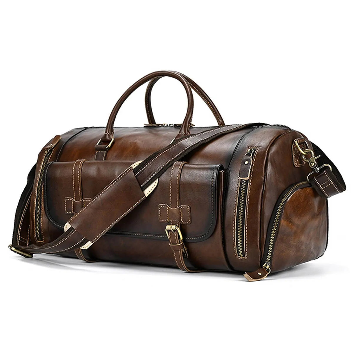 Fashion Retro Cowhide Luggage Travel Bag