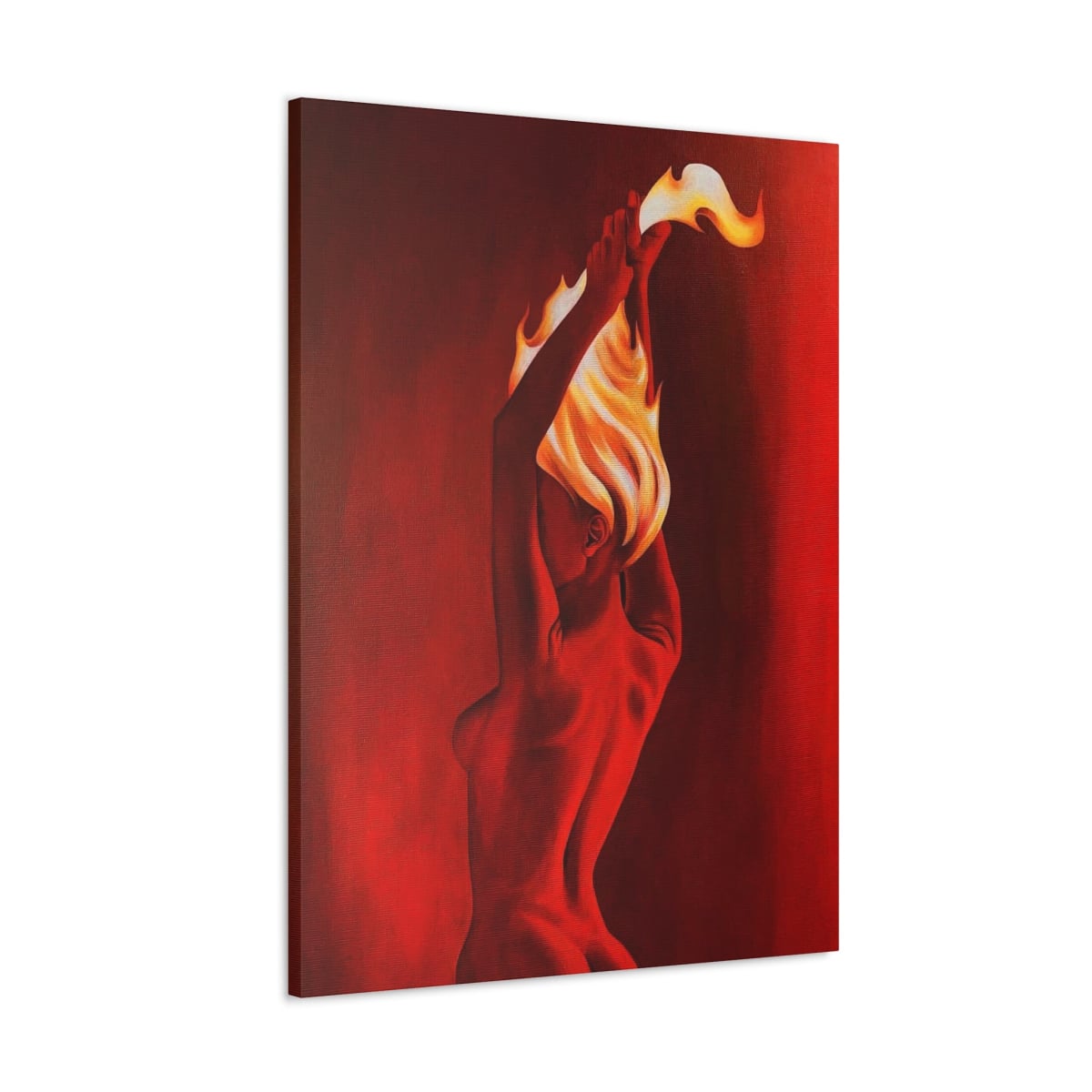 Vibrant Red Flame Canvas Print