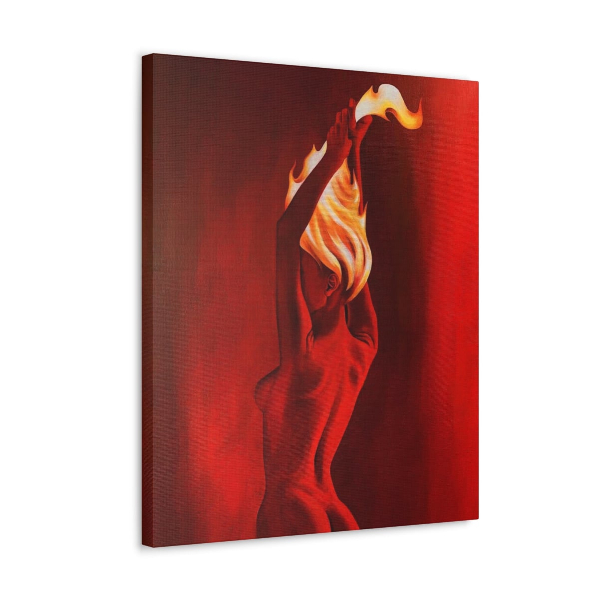 Red Flame Canvas Gallery Wrap - Passionate Lady Art