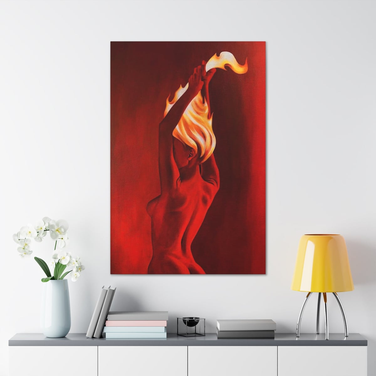 Dramatic Red Flame Art Print