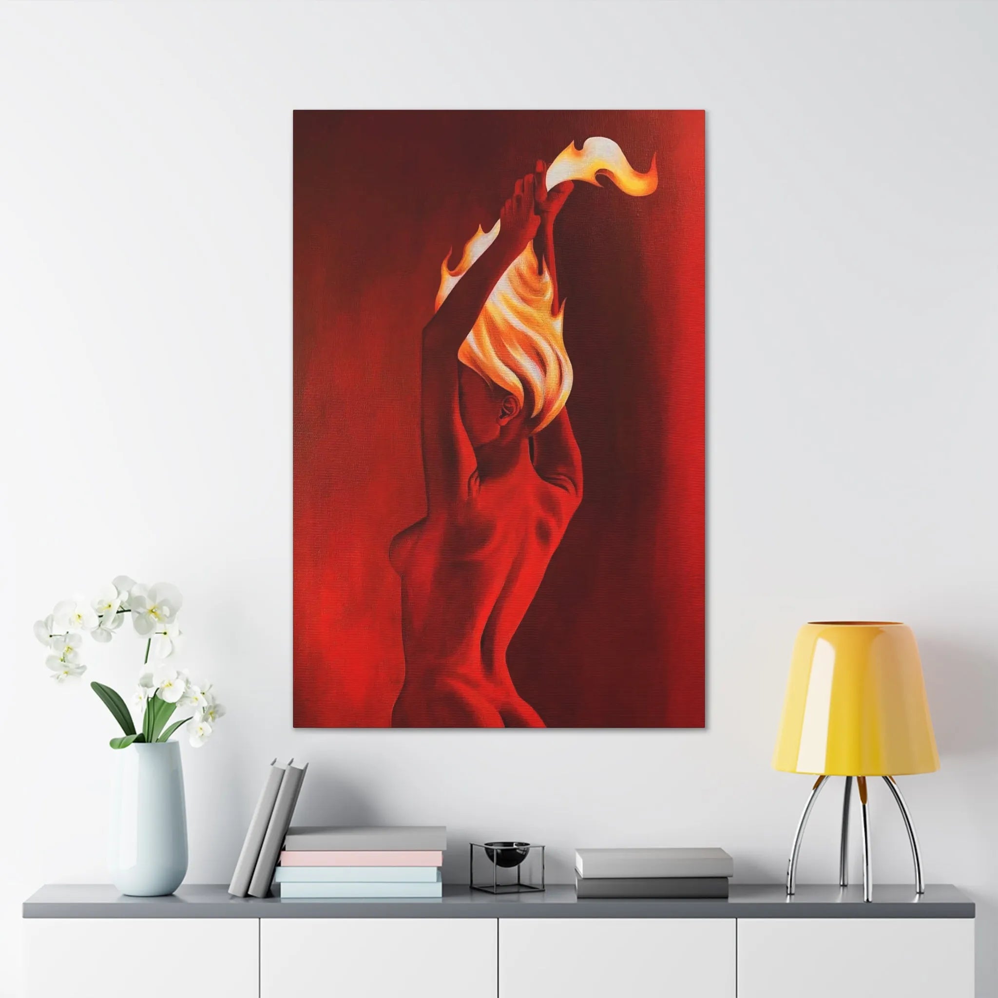 Dramatic Red Flame Art Print