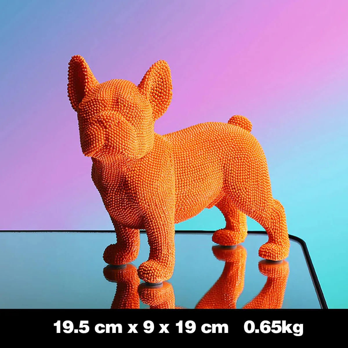 French Bulldog Statue Resin Color Pellet Dog Figurine Sculpture