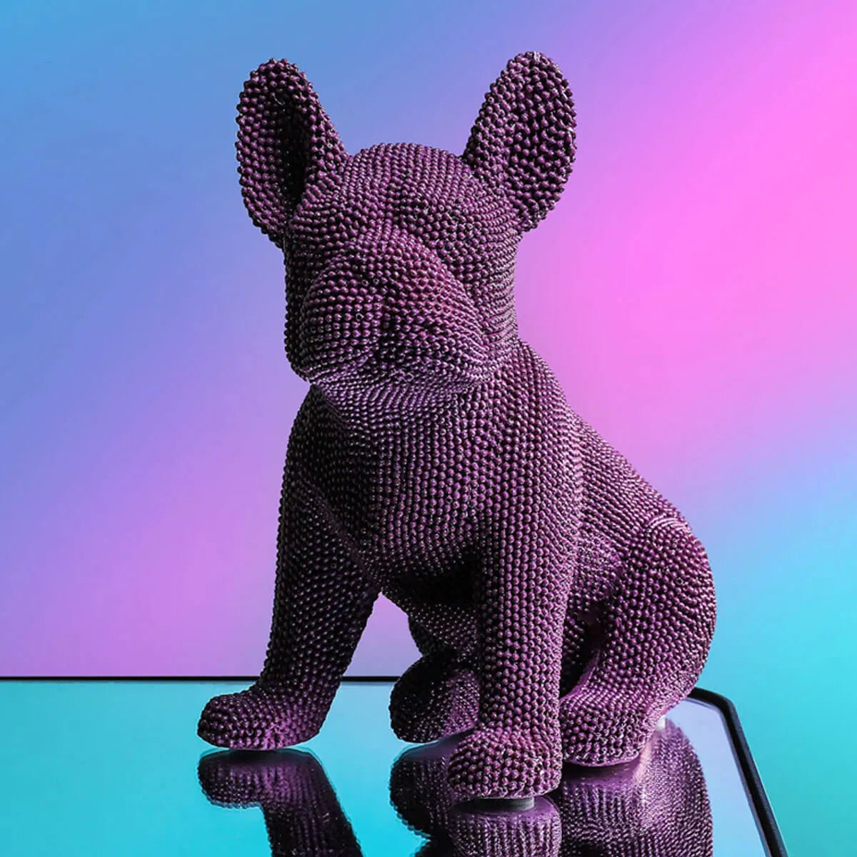 French Bulldog Statue Resin Color Pellet Dog Figurine Sculpture