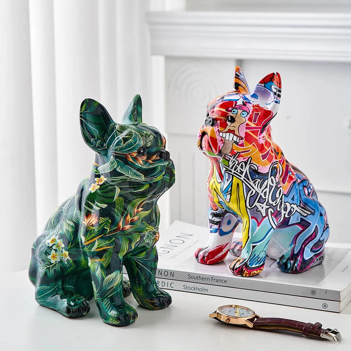 Frenchie Bulldog Colorful Art Modern Sculpture