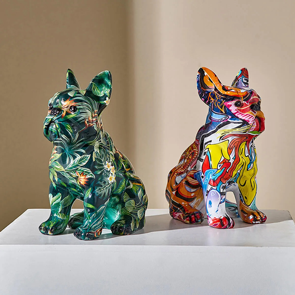 Frenchie Bulldog Colorful Art Modern Sculpture