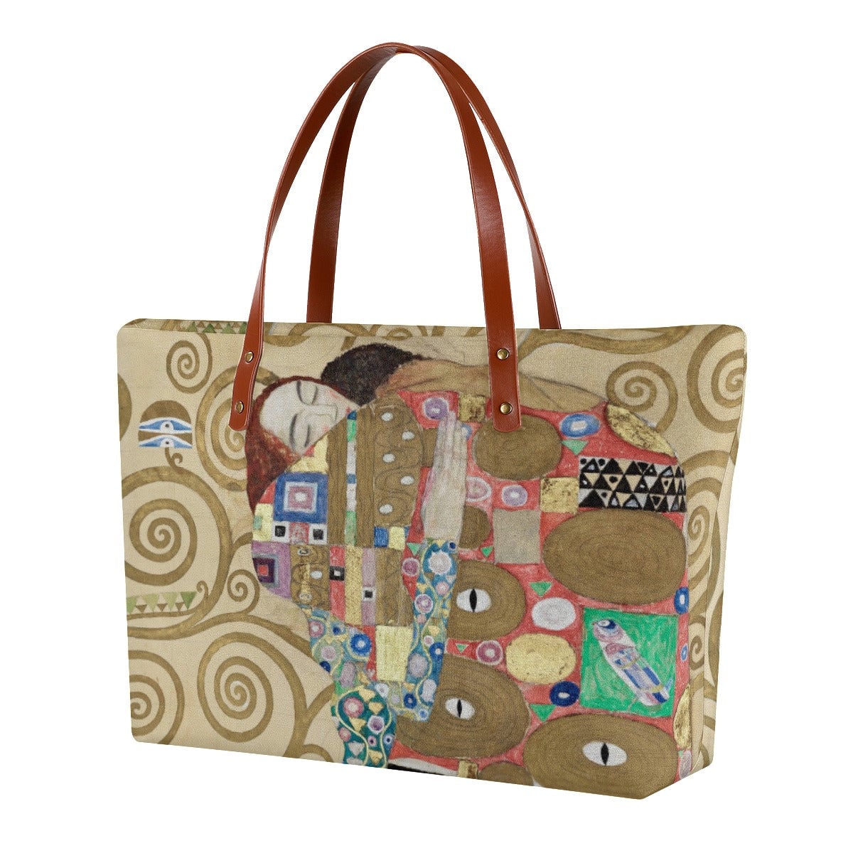 Fulfillment by Gustav Klimt Painting Waterproof Tote Bag