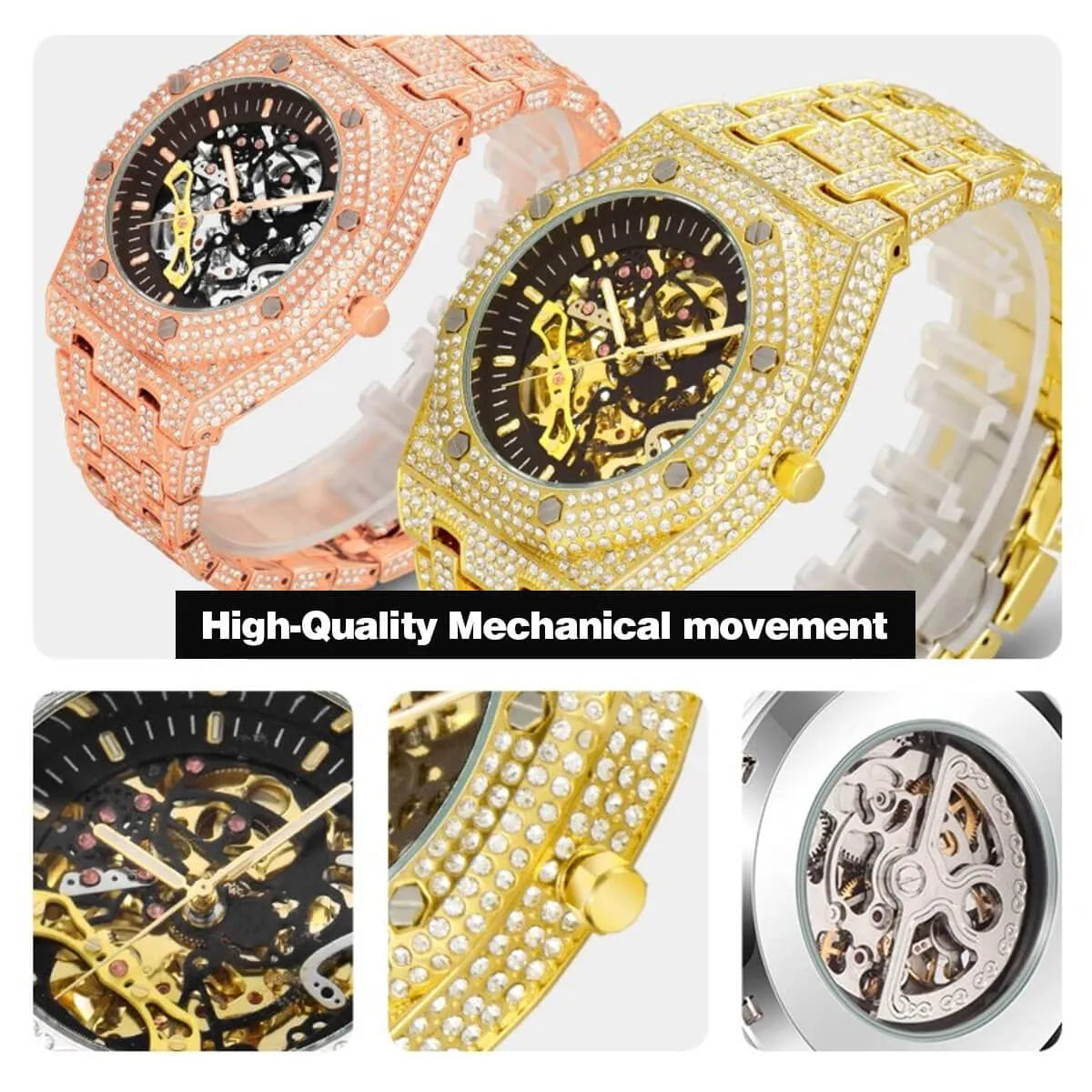 Full Diamond Waterproof Luxury Mechanical Watch