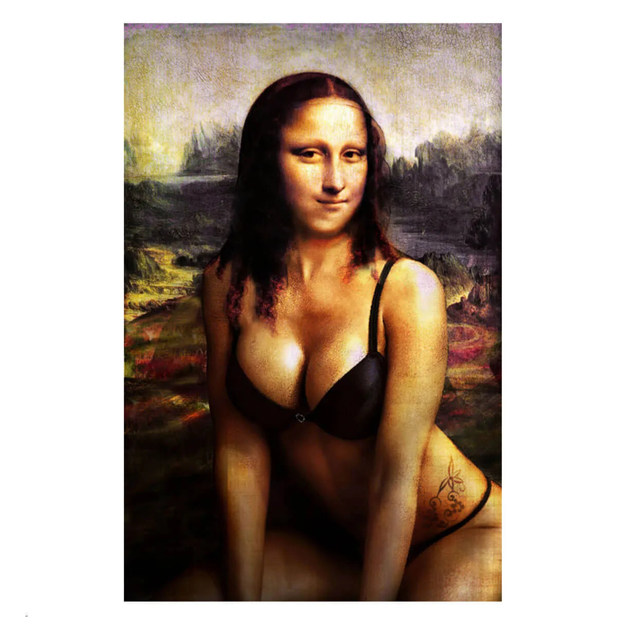 Funny Mona Lisa Masterpiece Iconic Art Painting Canvas Print