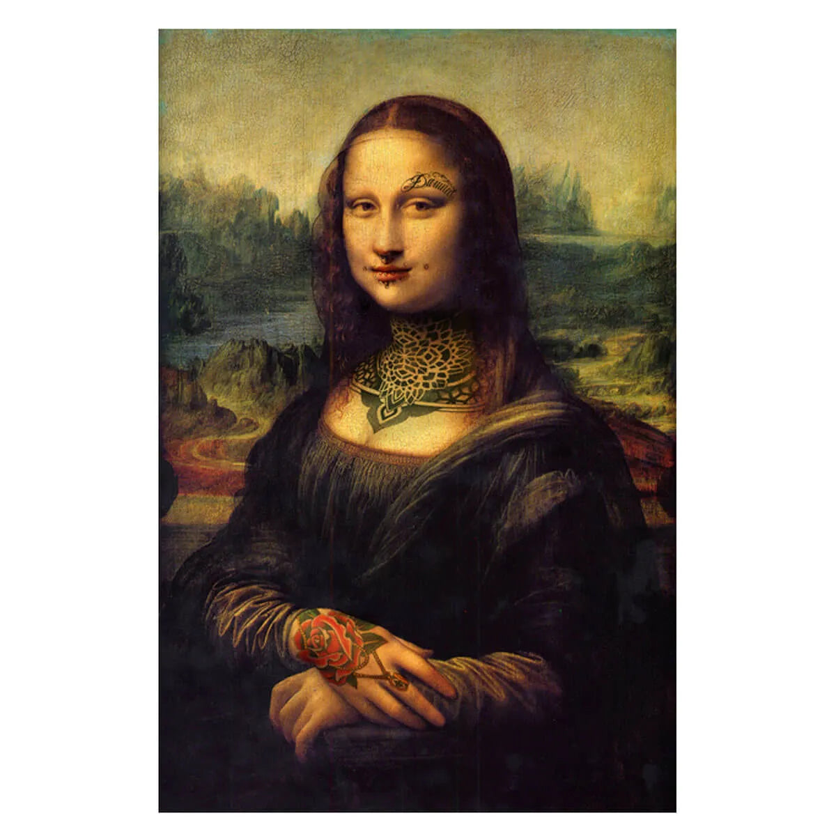 Funny Mona Lisa Meme Famous Painting Iconic Canvas Wall Art