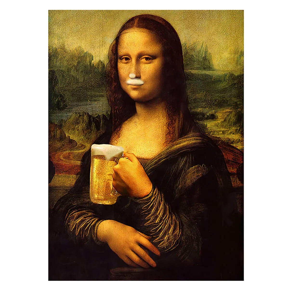 Funny Mona Lisa Meme Famous Painting Iconic Canvas Wall Art