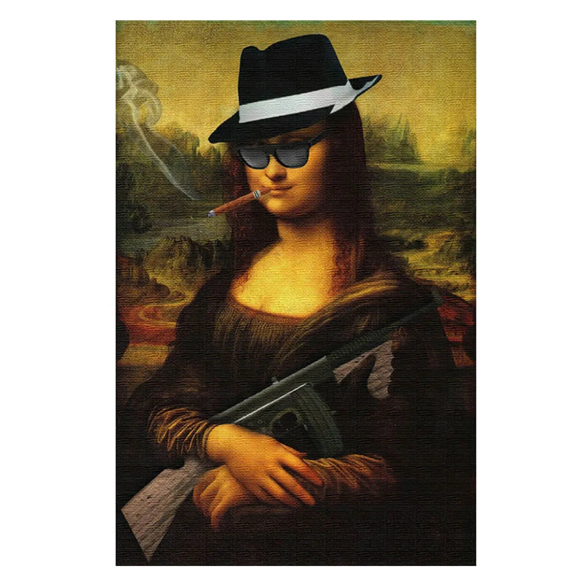 Funny Mona Lisa Meme Famous Painting Iconic Canvas Wall Art