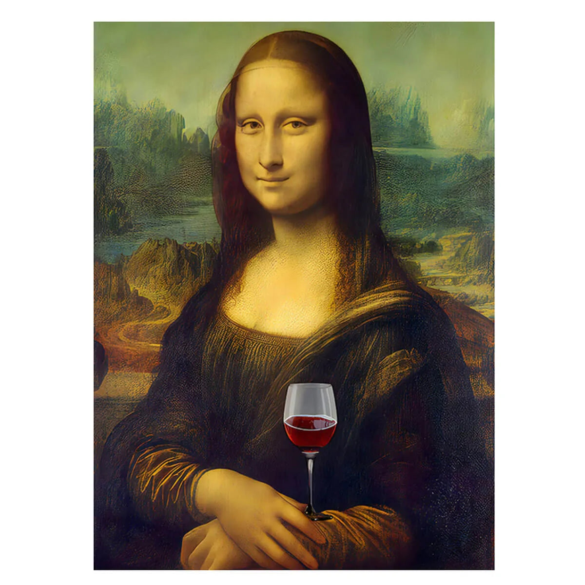 Funny Mona Lisa Meme Famous Painting Iconic Canvas Wall Art