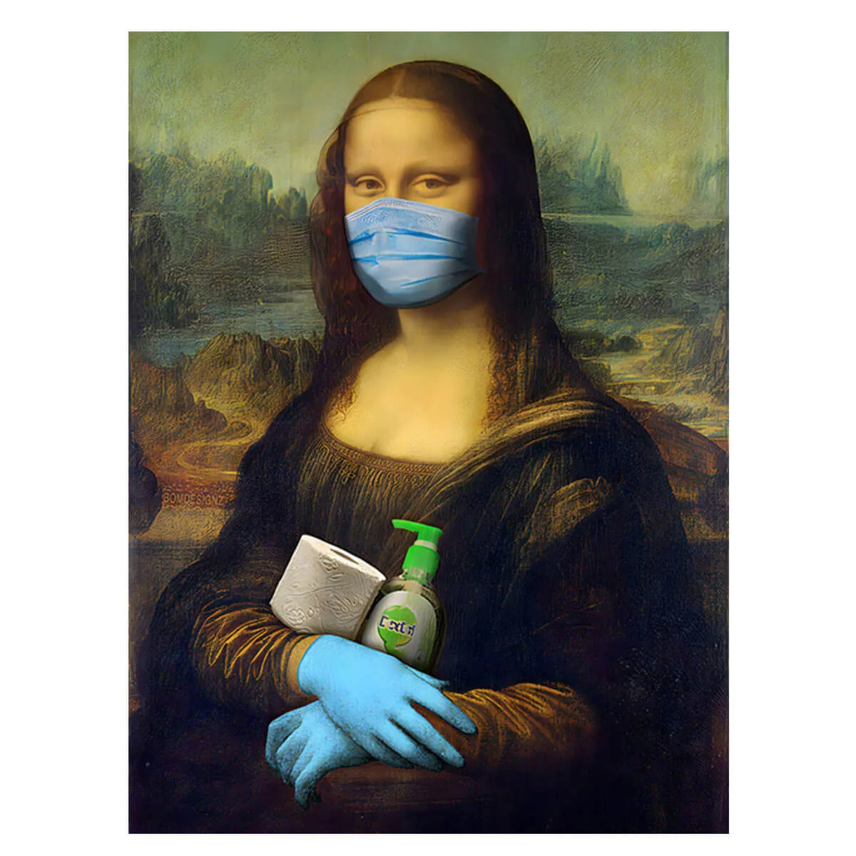 Funny Mona Lisa Modern Iconic Painting Canvas Print Art