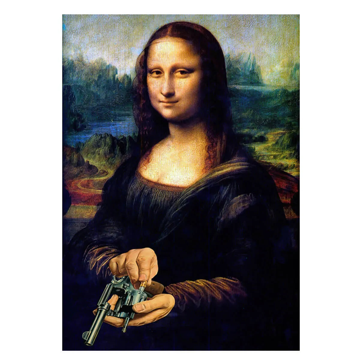 Funny Mona Lisa Modern Iconic Painting Canvas Print Art