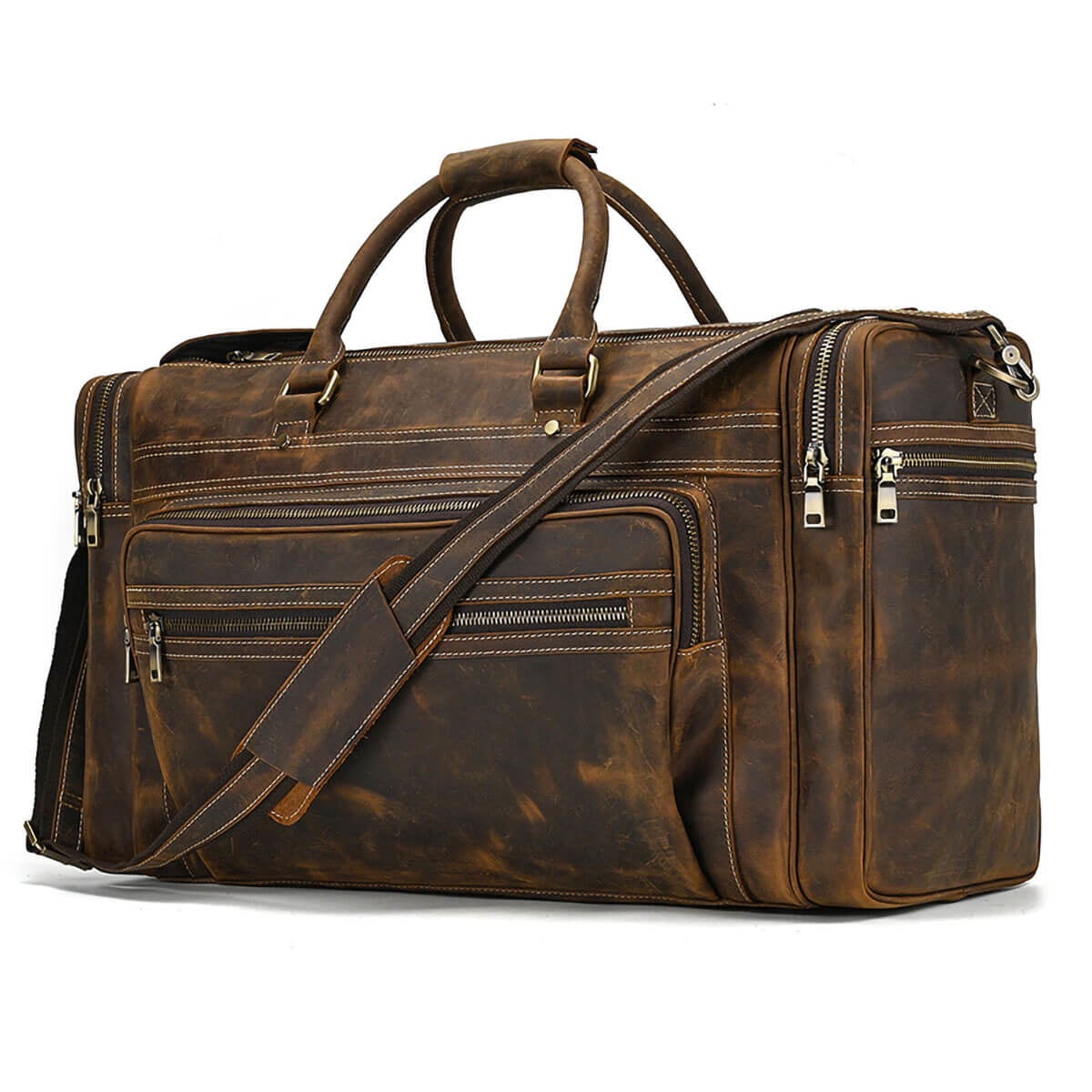 Genuine Leather Big Travel Luggage Duffel Bag