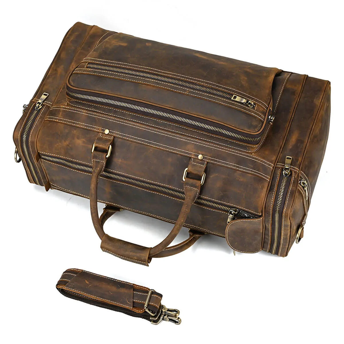 Oversized Leather Duffel Bag