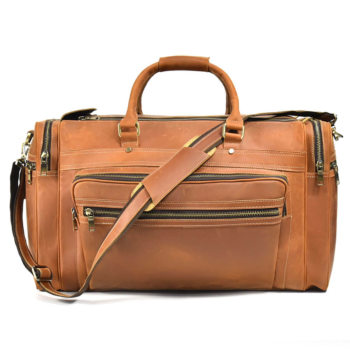 Luxury Leather Travel Duffel Bag