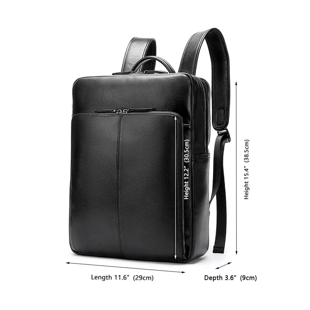 Genuine Leather Business Laptop Luxury Black Backpack