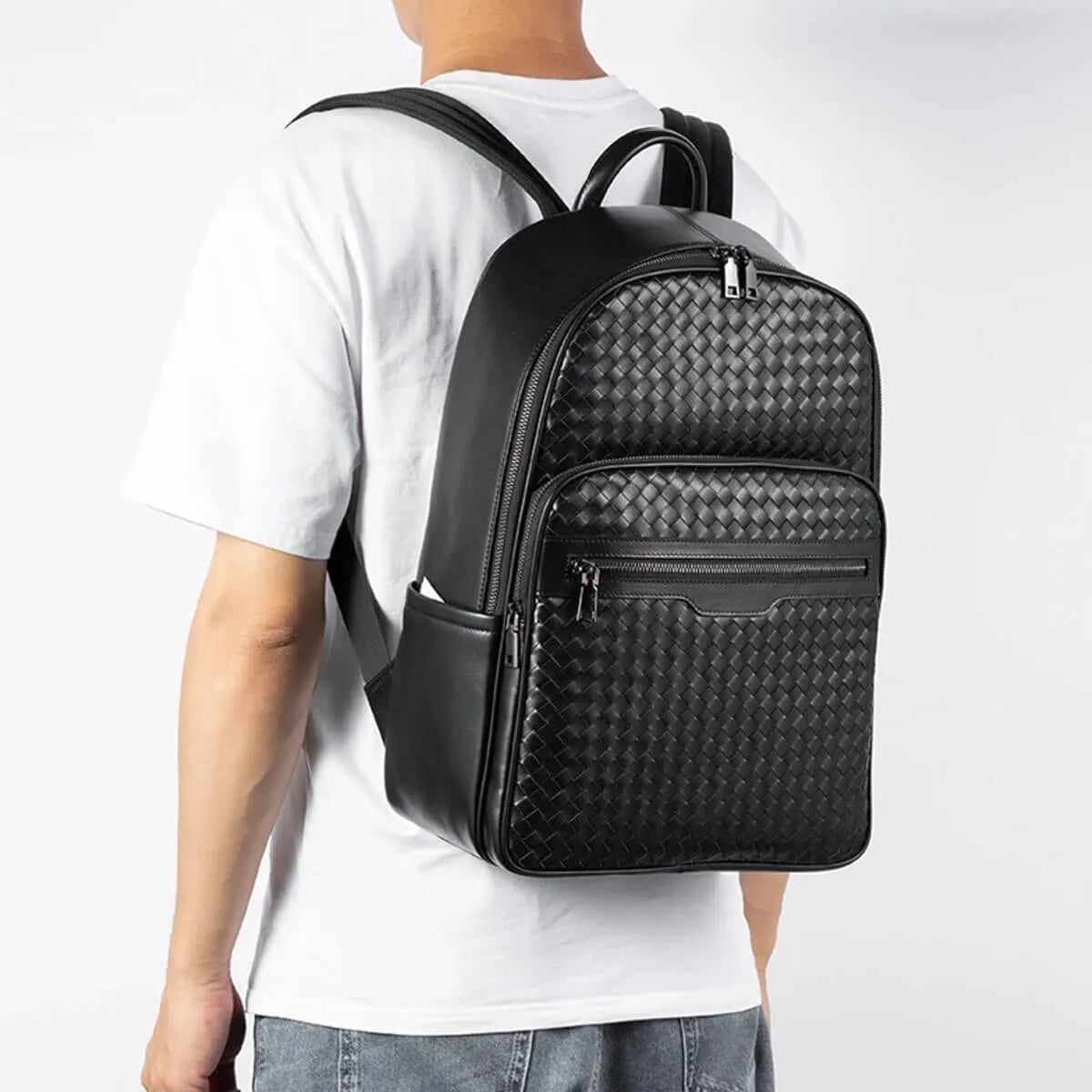 Genuine Leather Fashion Luxury Black Backpack