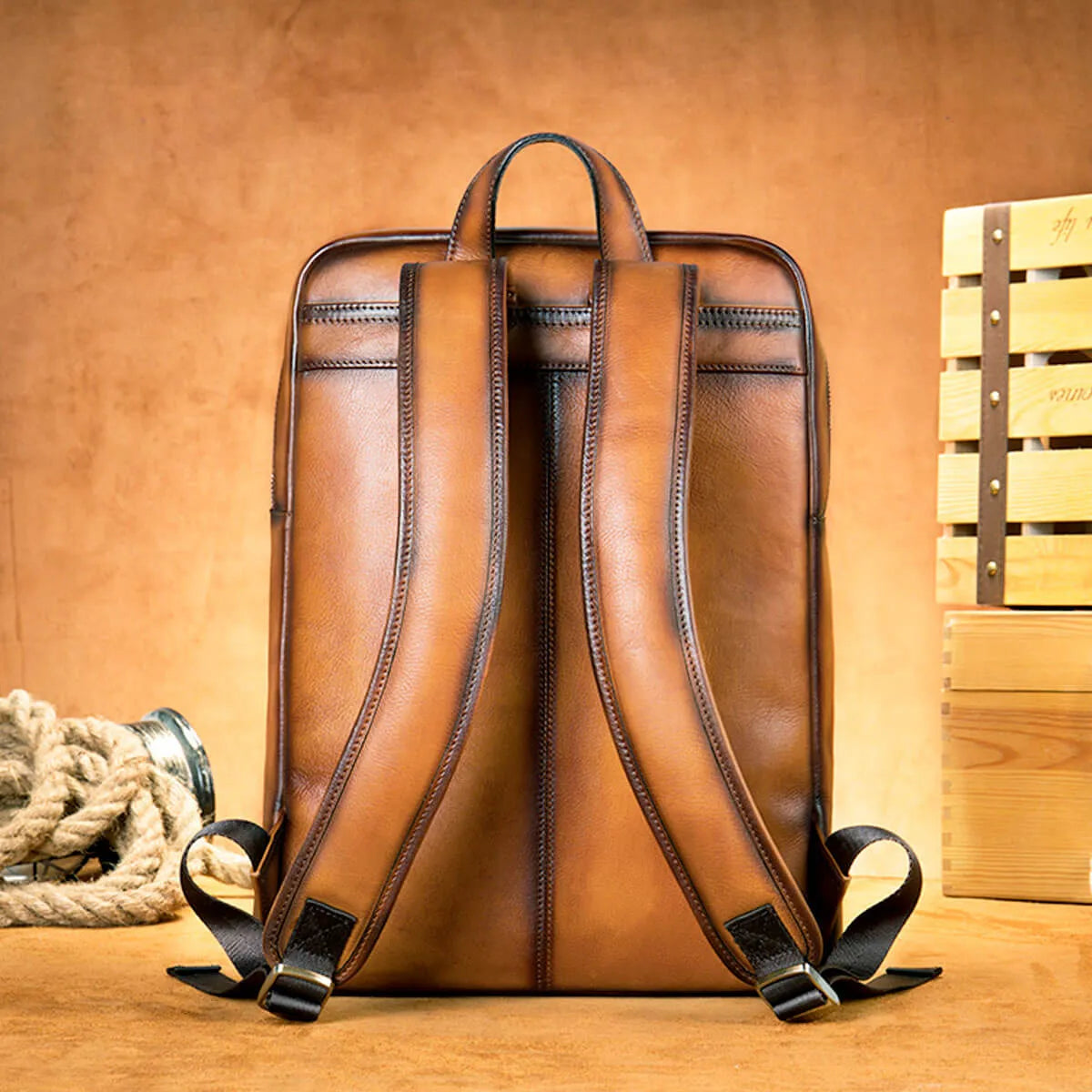 Genuine Leather High-Quality Cowhide Business Backpack