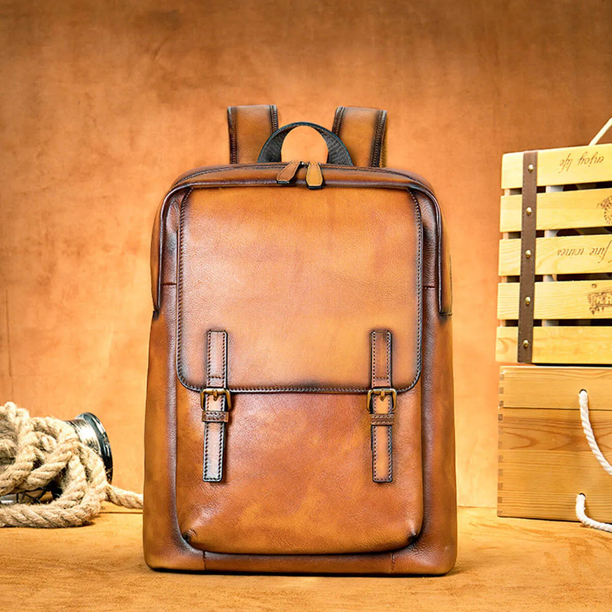 Genuine Leather High-Quality Cowhide Business Backpack