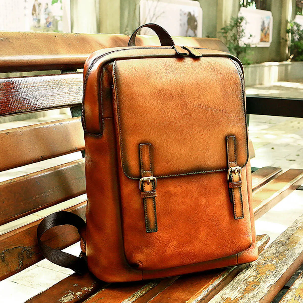 Genuine Leather High-Quality Cowhide Business Backpack