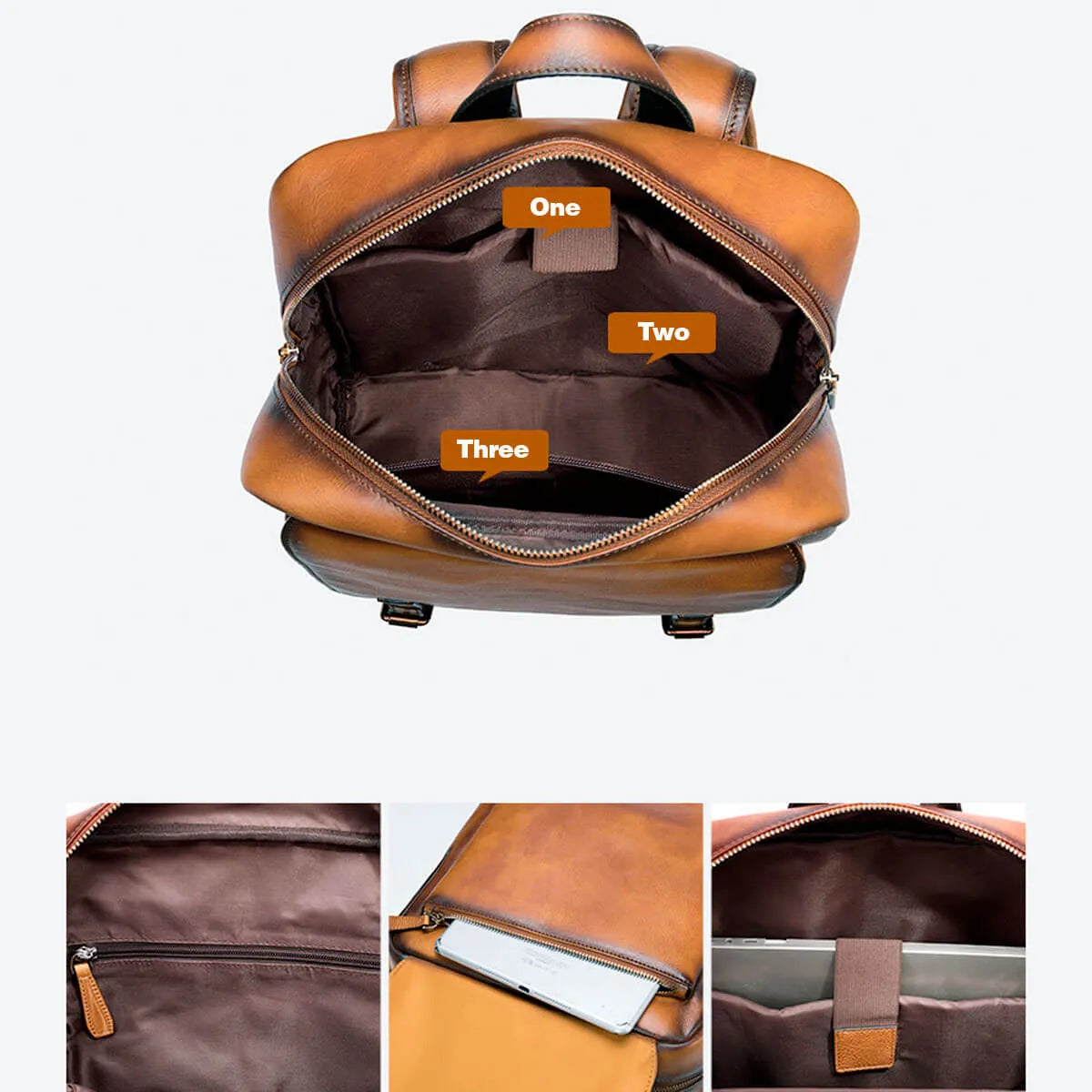 Genuine Leather High-Quality Cowhide Business Backpack