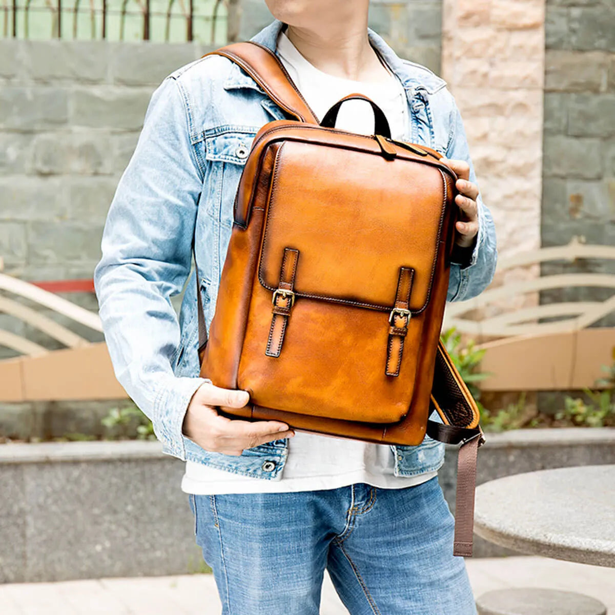 Genuine Leather High-Quality Cowhide Business Backpack