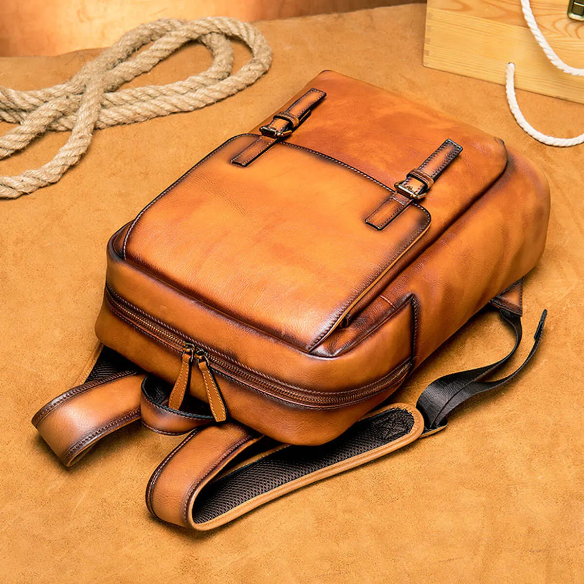 Genuine Leather High-Quality Cowhide Business Backpack