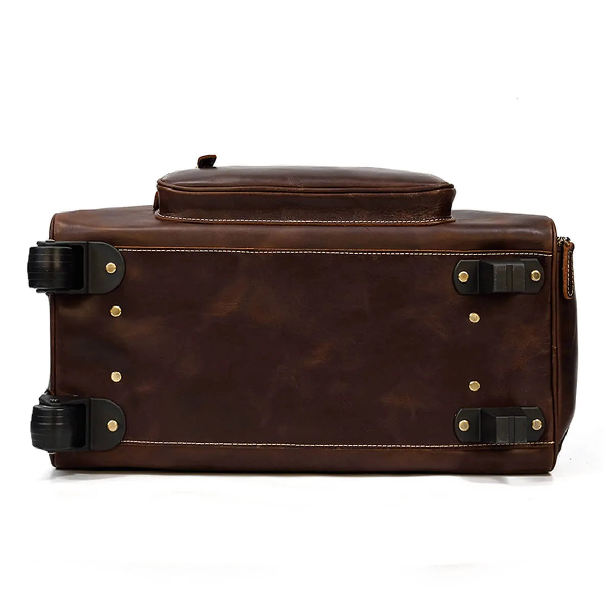 Genuine Leather Large Luggage Wheels Duffle Bag