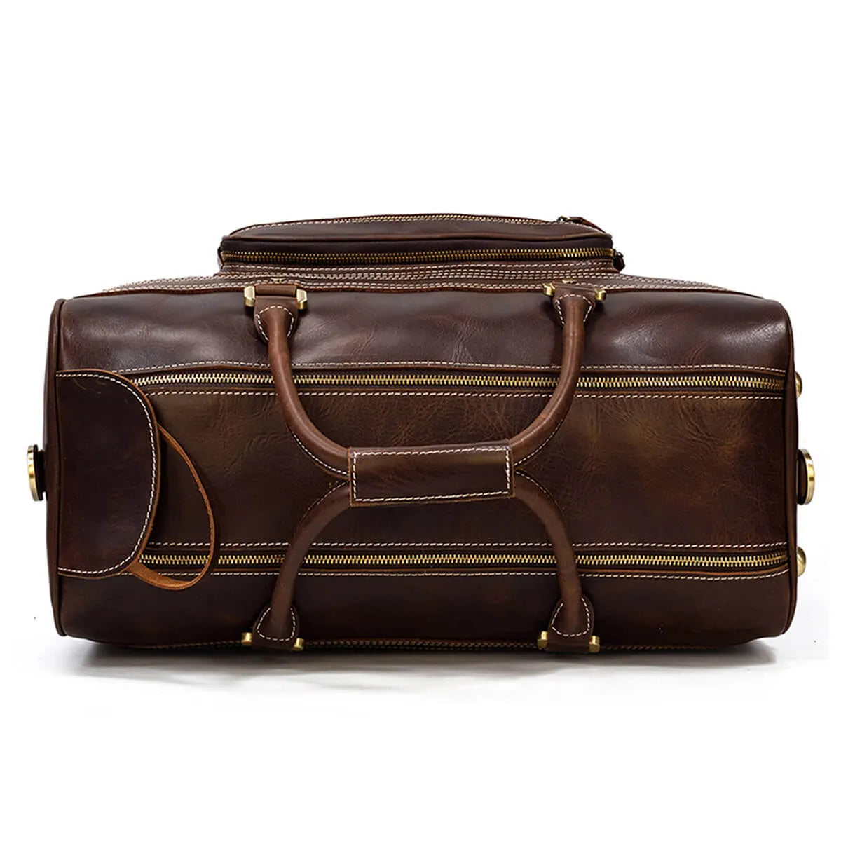 Genuine Leather Large Luggage Wheels Duffle Bag