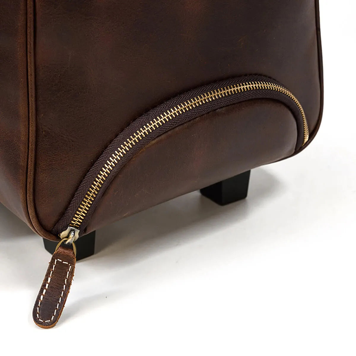 Genuine Leather Large Luggage Wheels Duffle Bag