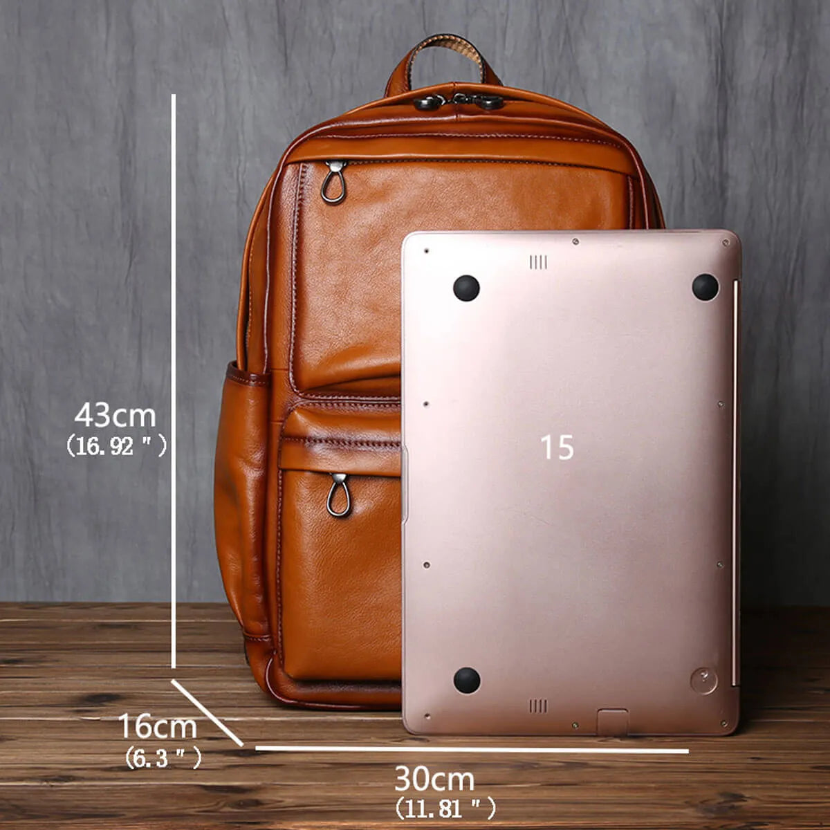 Genuine Leather Top Layer Cowhide Casual Luxury Backpack