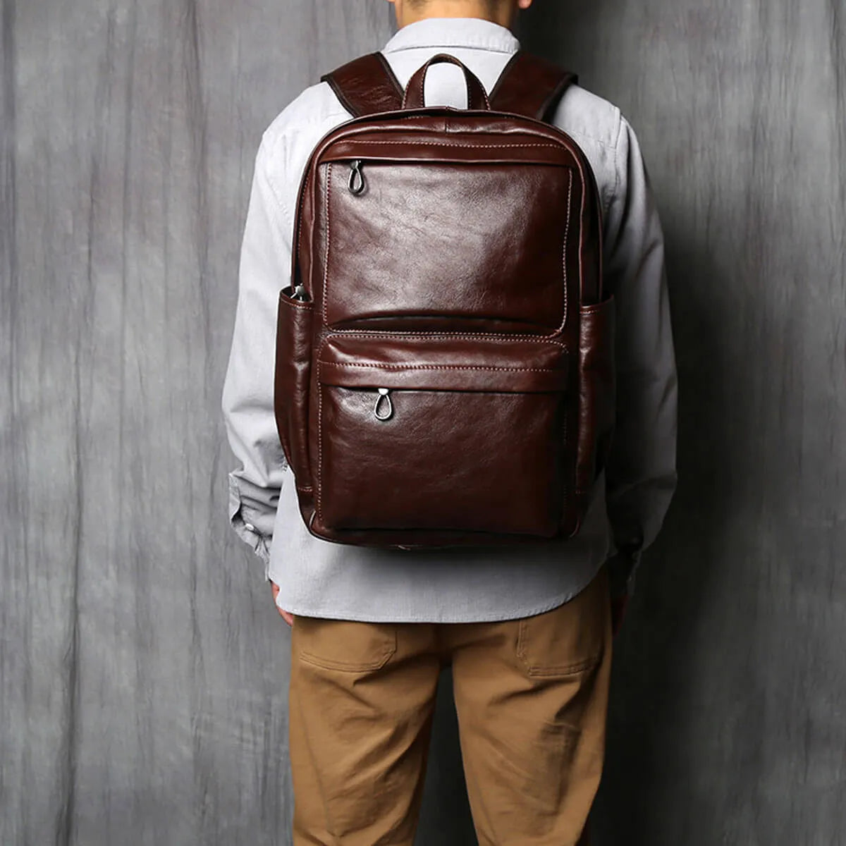 Genuine Leather Top Layer Cowhide Casual Luxury Backpack