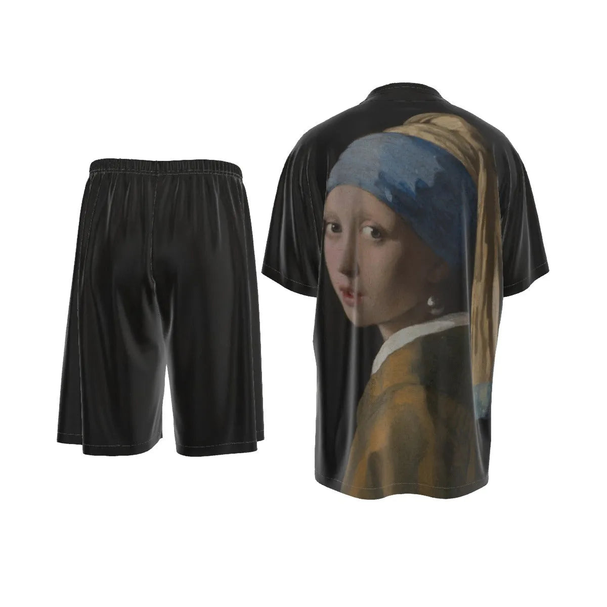 Girl with a Pearl Earring Johannes Vermeer Art Silk Shirt Suit Set