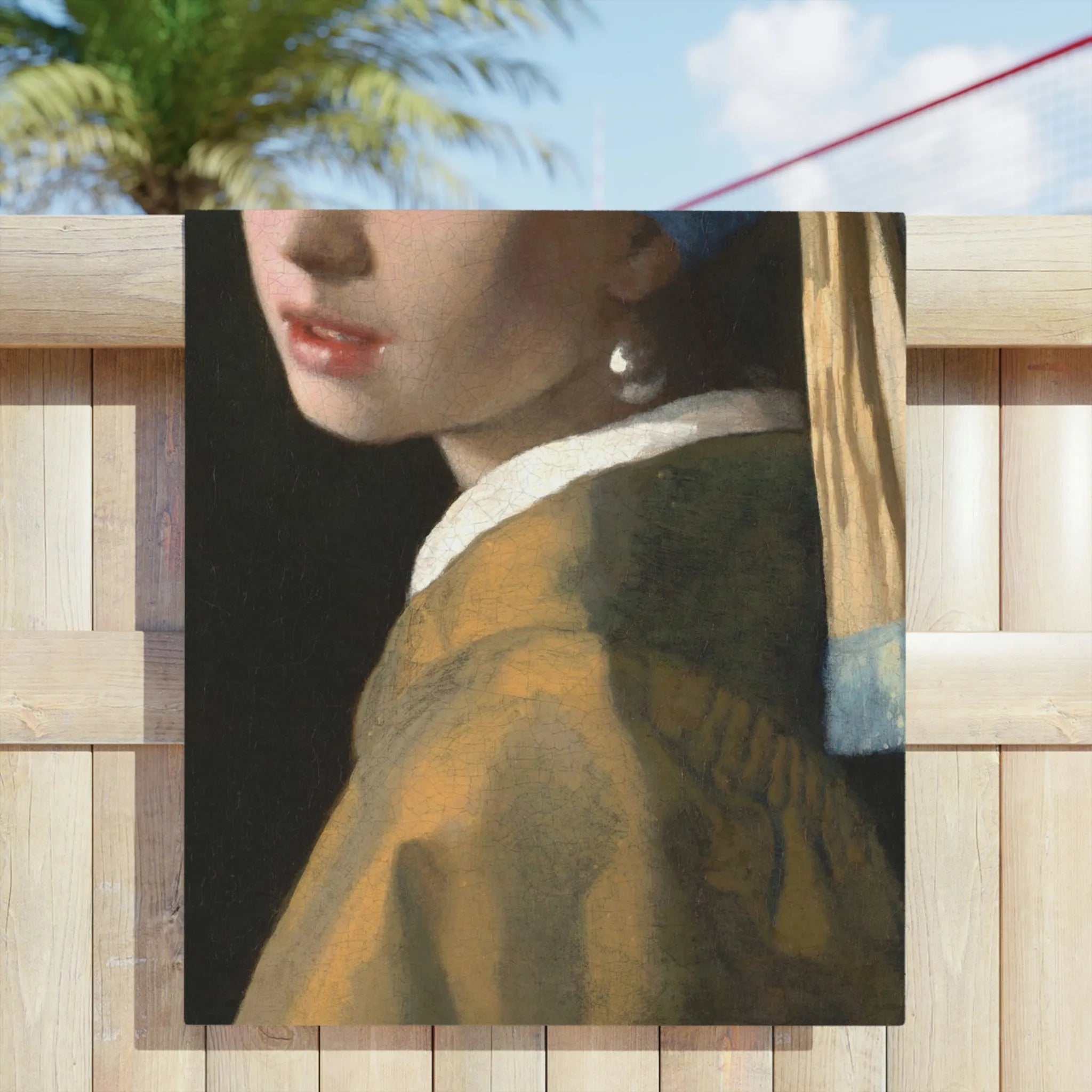 Girl with a Pearl Earring Johannes Vermeer Beach Towels