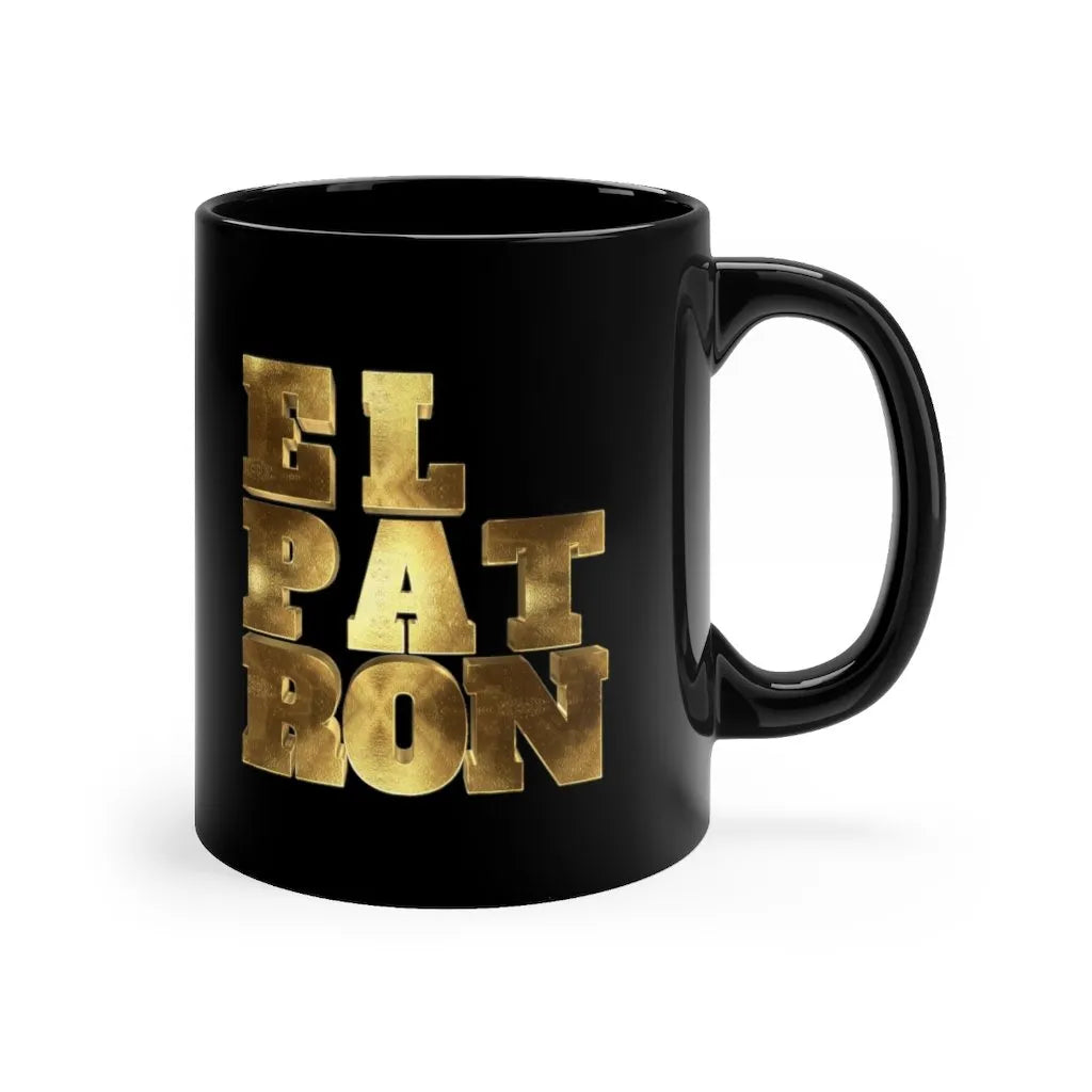 Gold Pablo El Patron Colombian El Jefe Boss Black mug 11oz