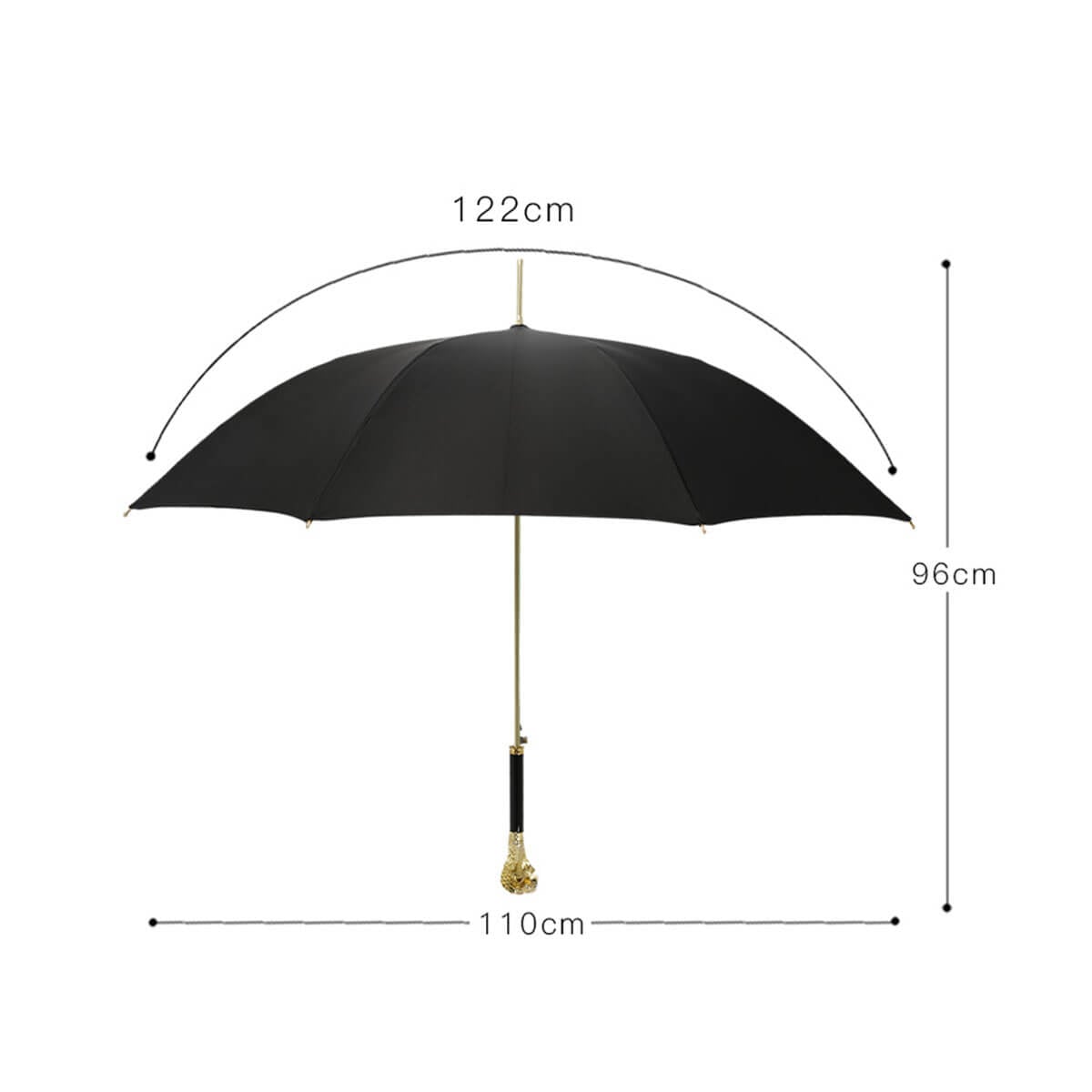 Gold Snake Luxury Business Long Handle Umbrella